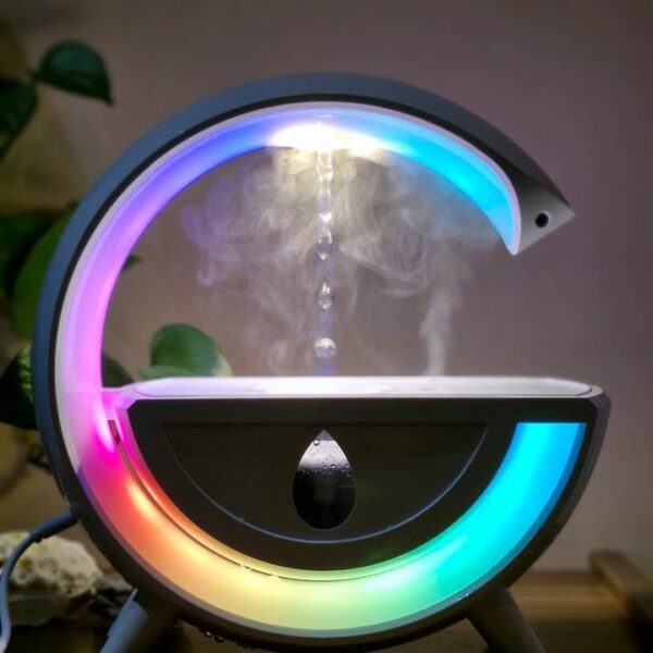 دستگاه رطوبت ساز و بخور سرد مدل ضد جاذبه طرح G با نور RGB